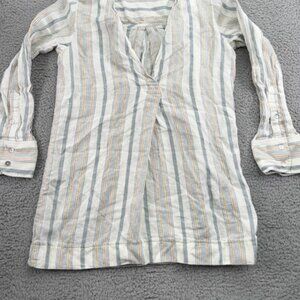 Tunic Dress Women Small Multi Striped Beach Days